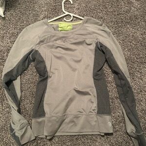 Gray Long Sleeve Athletic Top